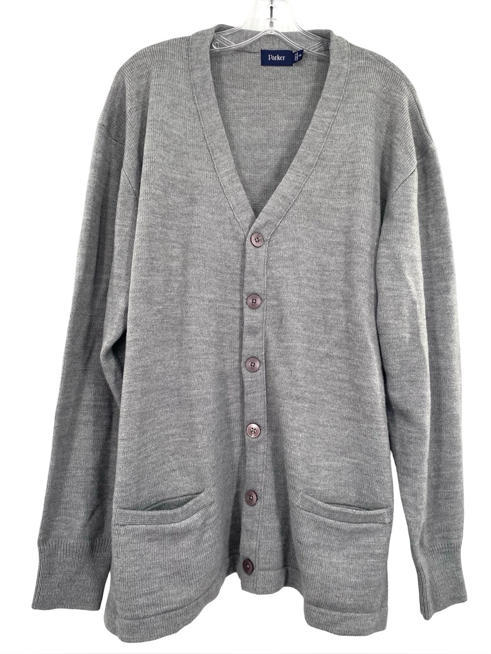Parker Gray Knit Long Oversized Cardigan Sweater Mr. Rogers XXL